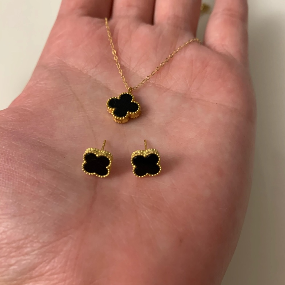 GOLD Earrings and Necklace Set 18K